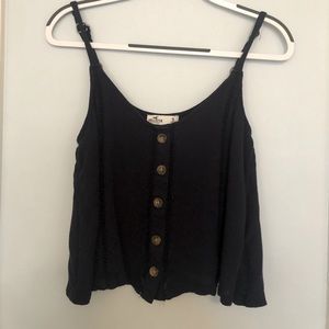 navy blue hollister crop top
